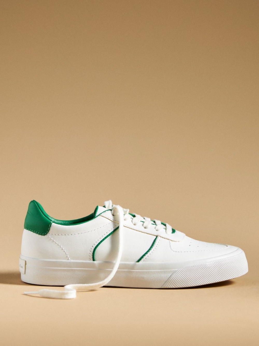 Reformation White and Green Low-Top Sneakers